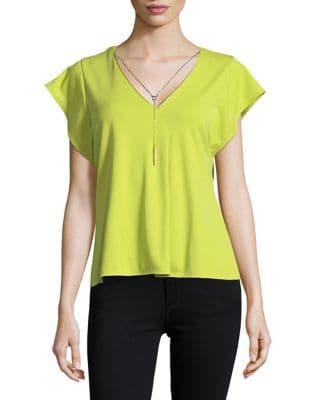 Joan Vass V-neck Cotton Top