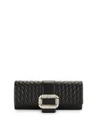 Karl Lagerfeld Paris Quilted & Glass Stone Clutch