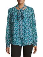 Michael Michael Kors Carnations Bow Long-sleeve Top