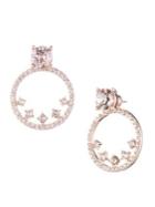 Givenchy Pave Swarovski Crystal Hoop Floater Earrings