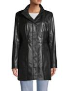 Cole Haan Faux Leather Zip-up Jacket