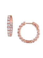 Sonatina 14k Rose Gold & Diamond Inside Outside Hoop Earrings