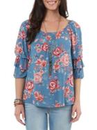 Democracy Floral Tiered-sleeve Top