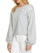 Cece Floral Embellished Sweatshirt