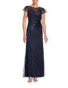 Adrianna Papell Sequined Illusion Gown