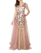 Mac Duggal Floral Embroidery Floor-length Gown