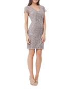 Js Collections Swirl Applique Cocktail Dress