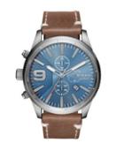 Diesel Advanced Rasp Chrono Stainless Steel & Leather-strap Watch