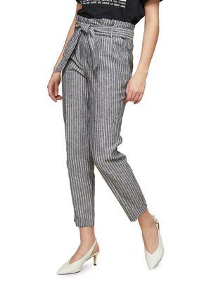 Miss Selfridge Striped Paperbag Trousers