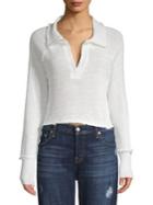 Free People Spread Collar Cotton Top