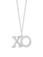 Morris & David 0.19 Tcw Diamond And 14k White Gold Xo Pendant Necklace
