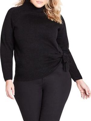 City Chic Plus Unreal Self-tie Sweater