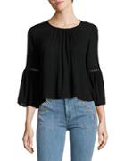 Highline Collective Cropped Bell Sleeved Peasant Top
