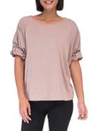 B Collection By Bobeau Van Roll Sleeve Tee