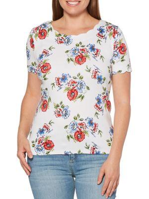 Rafaella Petite Floral Cotton Top