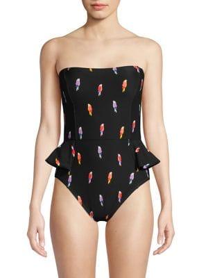 Kate Spade New York Peplum Bandeau One-piece Swimsuit