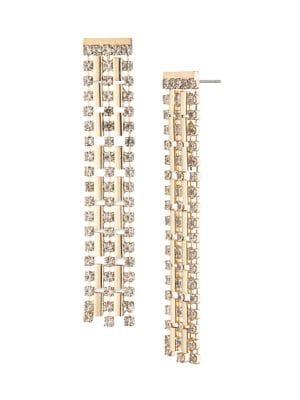 Anne Klein Goldtone Pave Linear Earrings