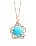 Effy Final Call Diamond And Turquoise Rose Gold Necklace