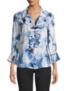 Karl Lagerfeld Paris Floral Ruffled Shirt