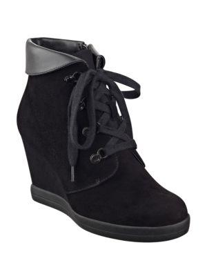 Anne Klein Joely Suede Lace-up Wedges