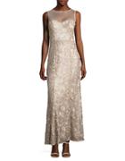 Js Collections Sequined And Embroidered Gown