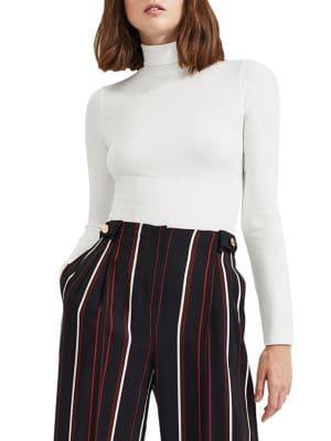 Miss Selfridge Long-sleeve Ribbed Turtleneck Top