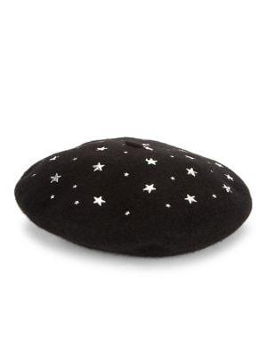 Karl Lagerfeld Paris Star-print Wool Felt Beret
