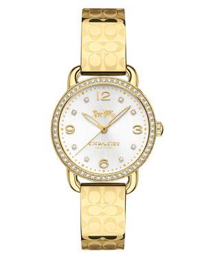 Coach Delancey Goldtone Stainless Steel Bangle Watch