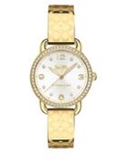 Coach Delancey Goldtone Stainless Steel Bangle Watch