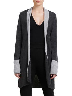 Donna Karan Stripe Lurex-knit Cardigan