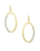 Effy Diamond And 14k Yellow Gold Hoop Earrings