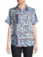 Lord & Taylor Francie Tapestry Roll-sleeve Shirt