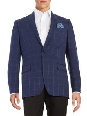 Tallia Orange Plaid Two-button Suit Jacket