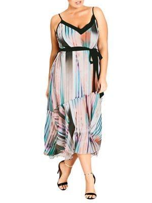 City Chic Plus Striped Moody Maxi Dress