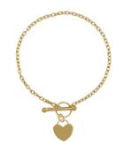 Lord & Taylor 14k Yellow Gold Heart Toggle Bracelet