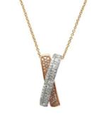 Effy 14k White & Rose Gold And Diamond Pendant Necklace
