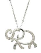 Lord & Taylor 14kt. White Gold And Diamond Elephant Pendant Necklace