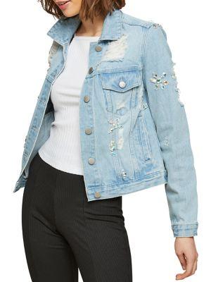 Miss Selfridge Embellished Denim Jacket