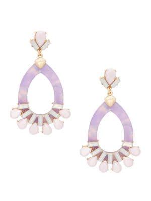 Design Lab Resin Multi-stone Teardrop Earrings
