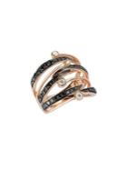 Le Vian Exotics 14k Strawberry Gold, Vanilla & Blackberry Diamonds Claw Ring