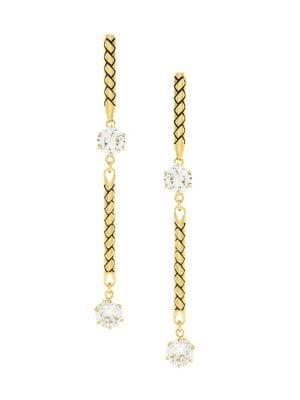 Etienne Aigner Cz Treasures Update Goldtone Stick Drop Earrings