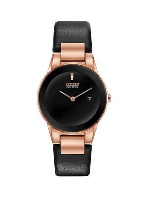 Citizen Axiom Stainless Steel & Leather-strap Watch