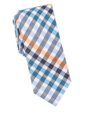 Tallia Orange Brewer Plaid Tie