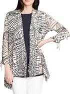 Nic+zoe Printed Tie-sleeve Cardigan