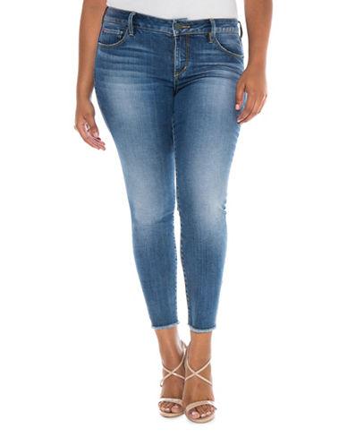Slink Jeans Plus Five-pocket Frayed Jeans