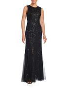 Vera Wang Sequined-overlay Trumpet Gown