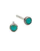 Moonpi Jewelry Sterling Silver Turquoise Stud Earrings