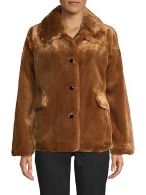 Kate Spade New York Faux Fur Button-front Jacket