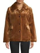 Kate Spade New York Faux Fur Button-front Jacket