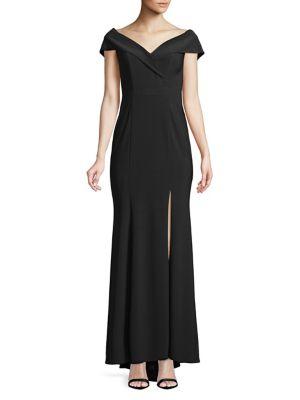Xscape Off-the-shoulder Floor-length Dress